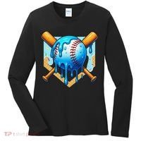 Baseball Drip For Ice Cream Drip Baseball Women's Long Sleeve Shirt thumb 0