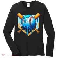 Baseball Drip For Ice Cream Drip Baseball Women's Long Sleeve Shirt thumb 0