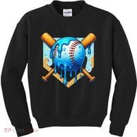 Baseball Drip For Ice Cream Drip Baseball Kids Sweatshirt thumb 0
