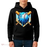 Baseball Drip For Ice Cream Drip Baseball Kids Hoodie thumb 4