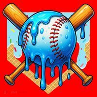 Baseball Drip For Ice Cream Drip Baseball Santa Hat thumb 1