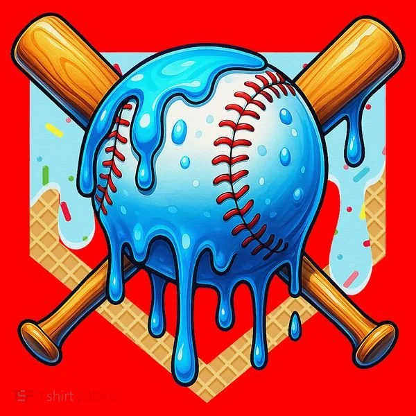 Baseball Drip For Ice Cream Drip Baseball Santa Hat