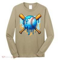 Baseball Drip For Ice Cream Drip Baseball Long Sleeve Shirt thumb 0