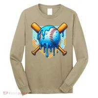 Baseball Drip For Ice Cream Drip Baseball Long Sleeve Shirt thumb 0