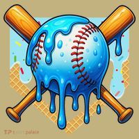 Baseball Drip For Ice Cream Drip Baseball Long Sleeve Shirt thumb 2