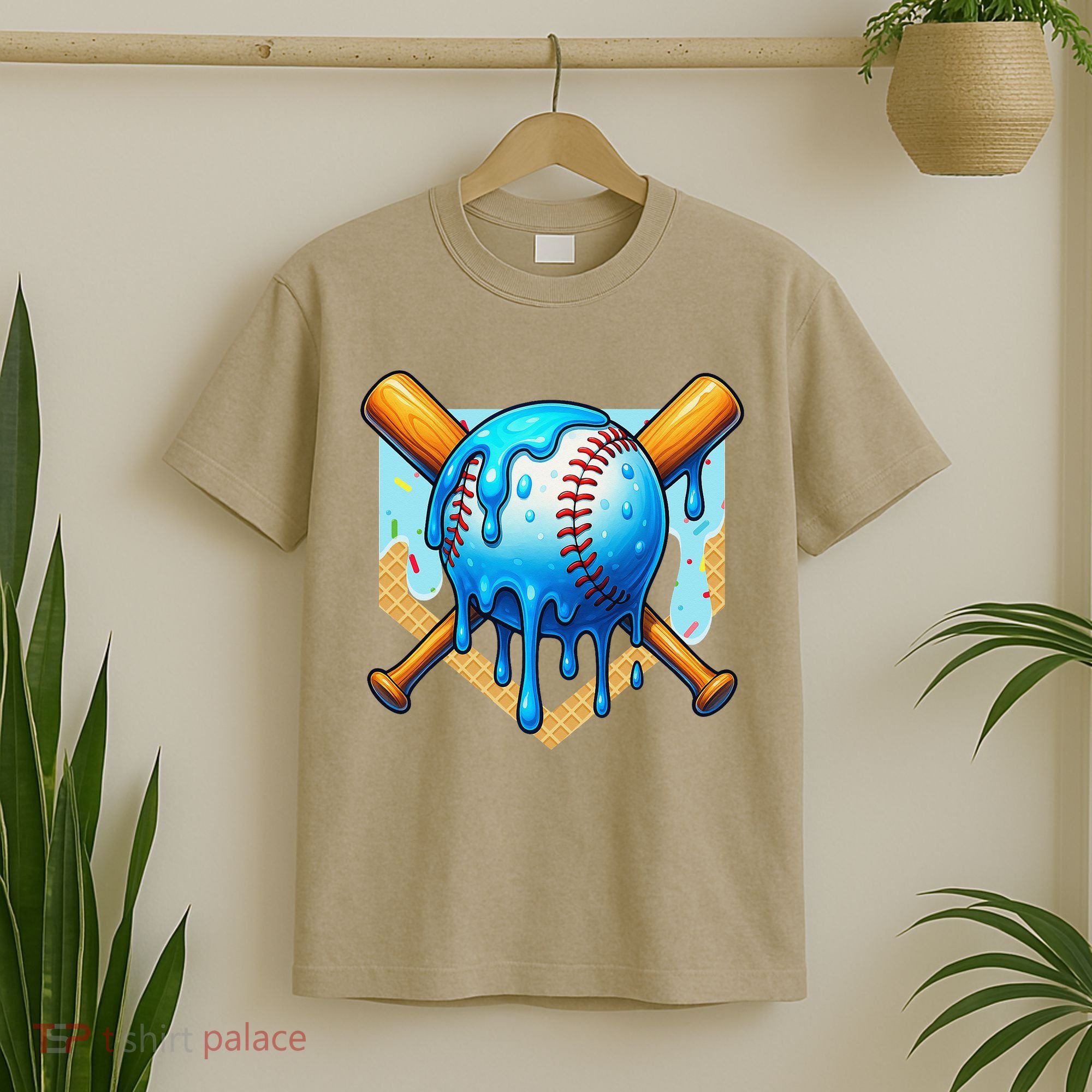Baseball Drip For Ice Cream Drip Baseball T-Shirt