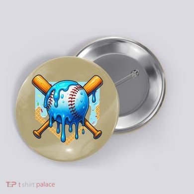 Baseball Drip For Ice Cream Drip Baseball Button