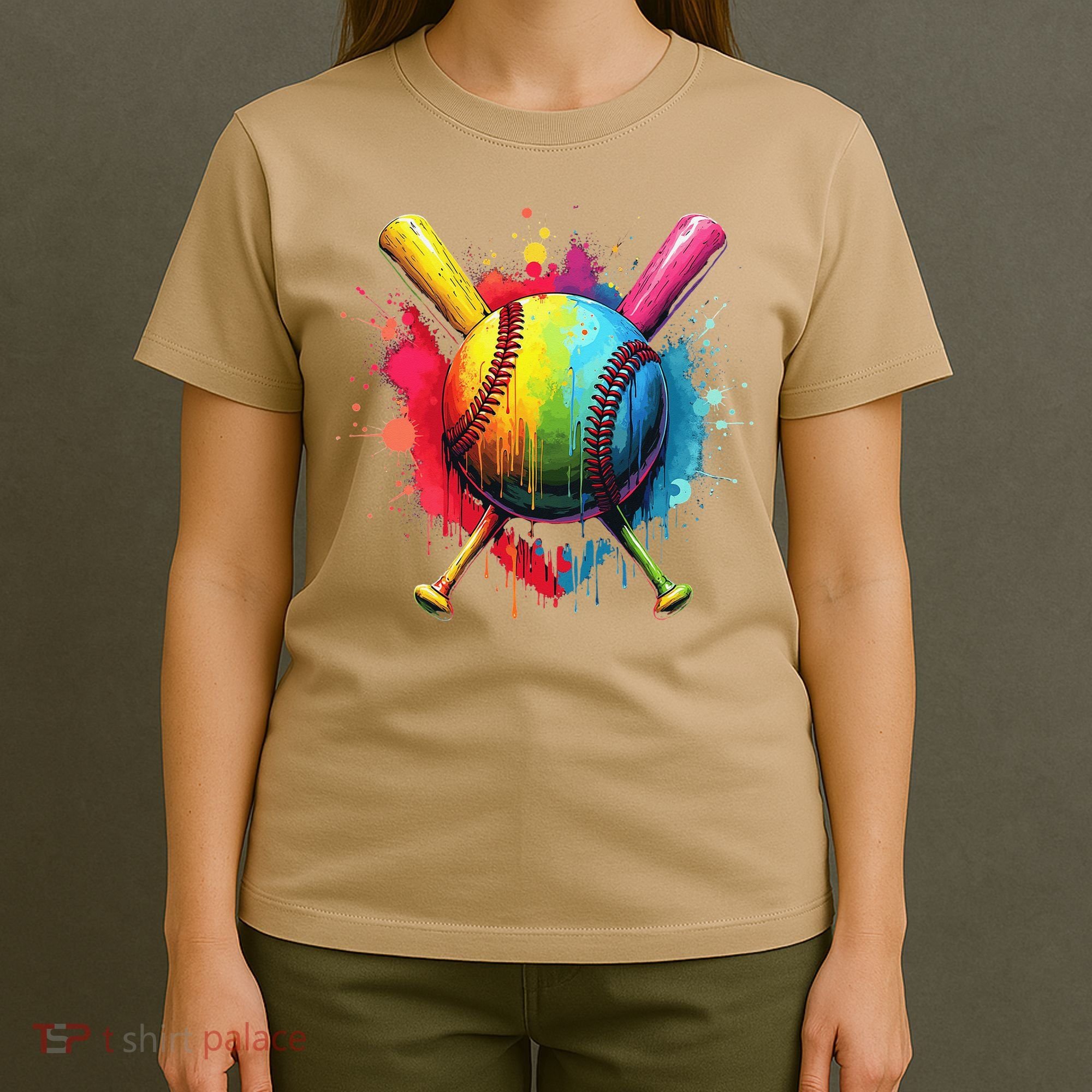 Baseball Drip For Home Plate Ice Color Drip Sport T-Shirt