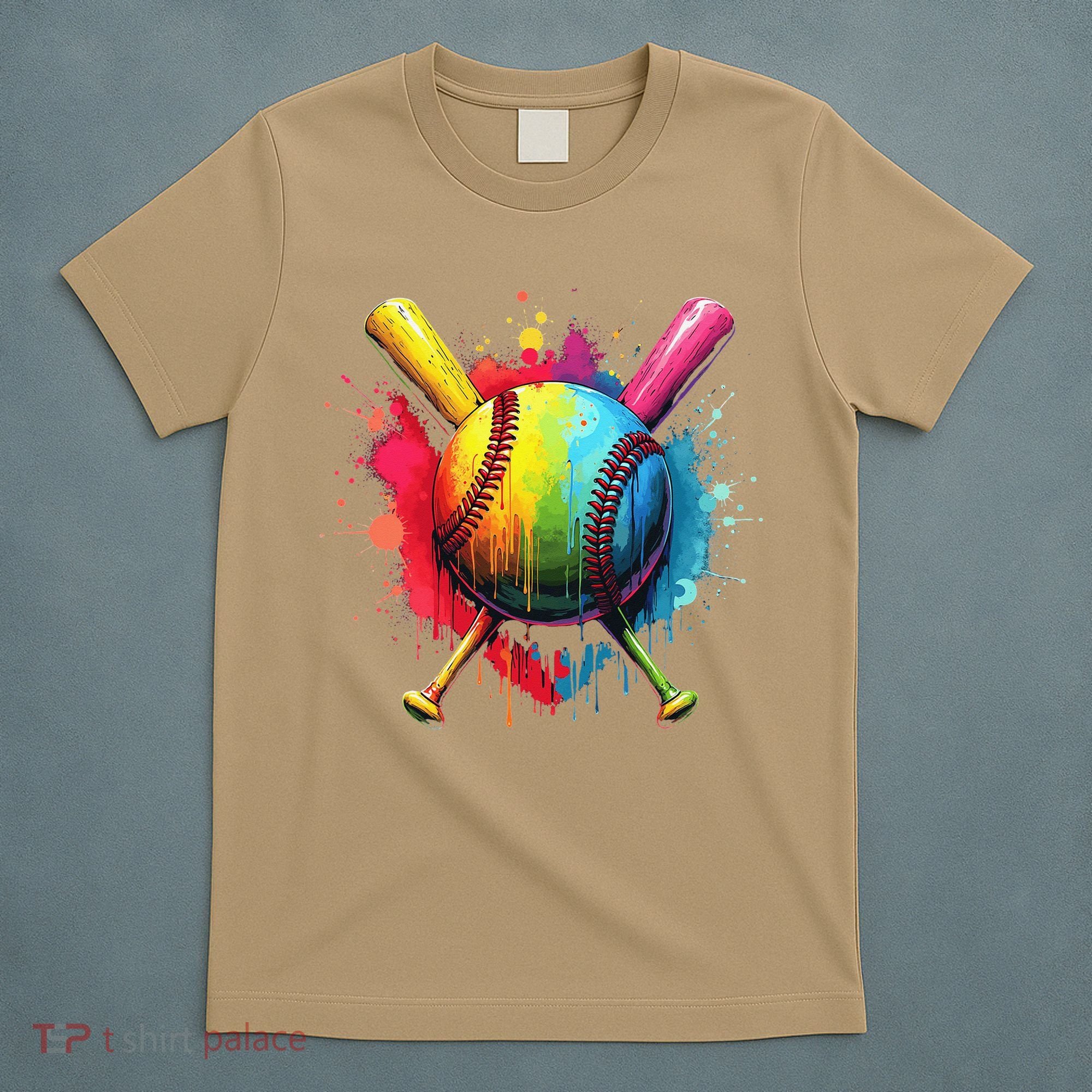 Baseball Drip For Home Plate Ice Color Drip Sport T-Shirt