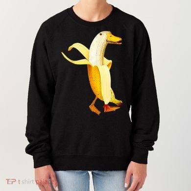 Banana Duck. Funny Anthropomorphic Fruit Animals Women's Sweatshirt