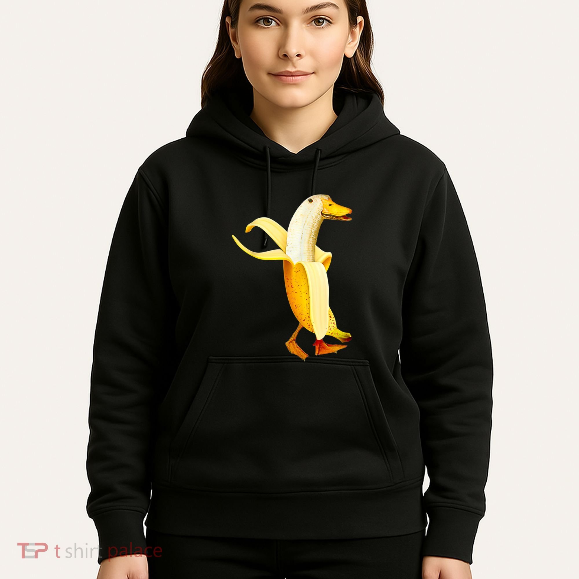 Banana Duck. Funny Anthropomorphic Fruit Animals Hoodie