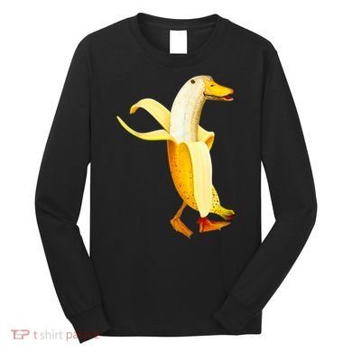 Banana Duck. Funny Anthropomorphic Fruit Animals Long Sleeve Shirt