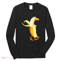 Banana Duck. Funny Anthropomorphic Fruit Animals Long Sleeve Shirt thumb 0