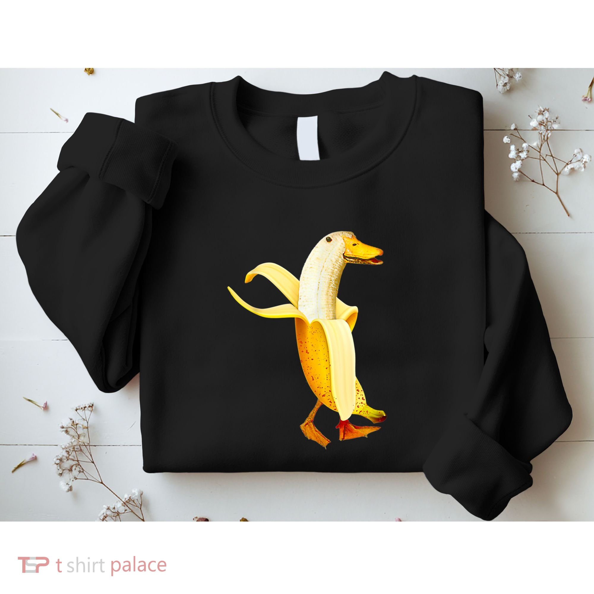 Banana Duck. Funny Anthropomorphic Fruit Animals Sweatshirt