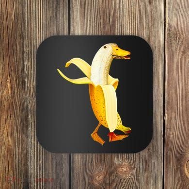 Banana Duck. Funny Anthropomorphic Fruit Animals Coaster