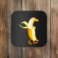 Banana Duck. Funny Anthropomorphic Fruit Animals Coaster thumb 0