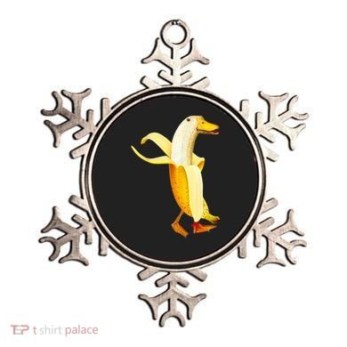 Banana Duck. Funny Anthropomorphic Fruit Animals Ornament