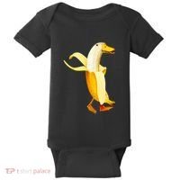 Banana Duck. Funny Anthropomorphic Fruit Animals Baby Bodysuit thumb 0