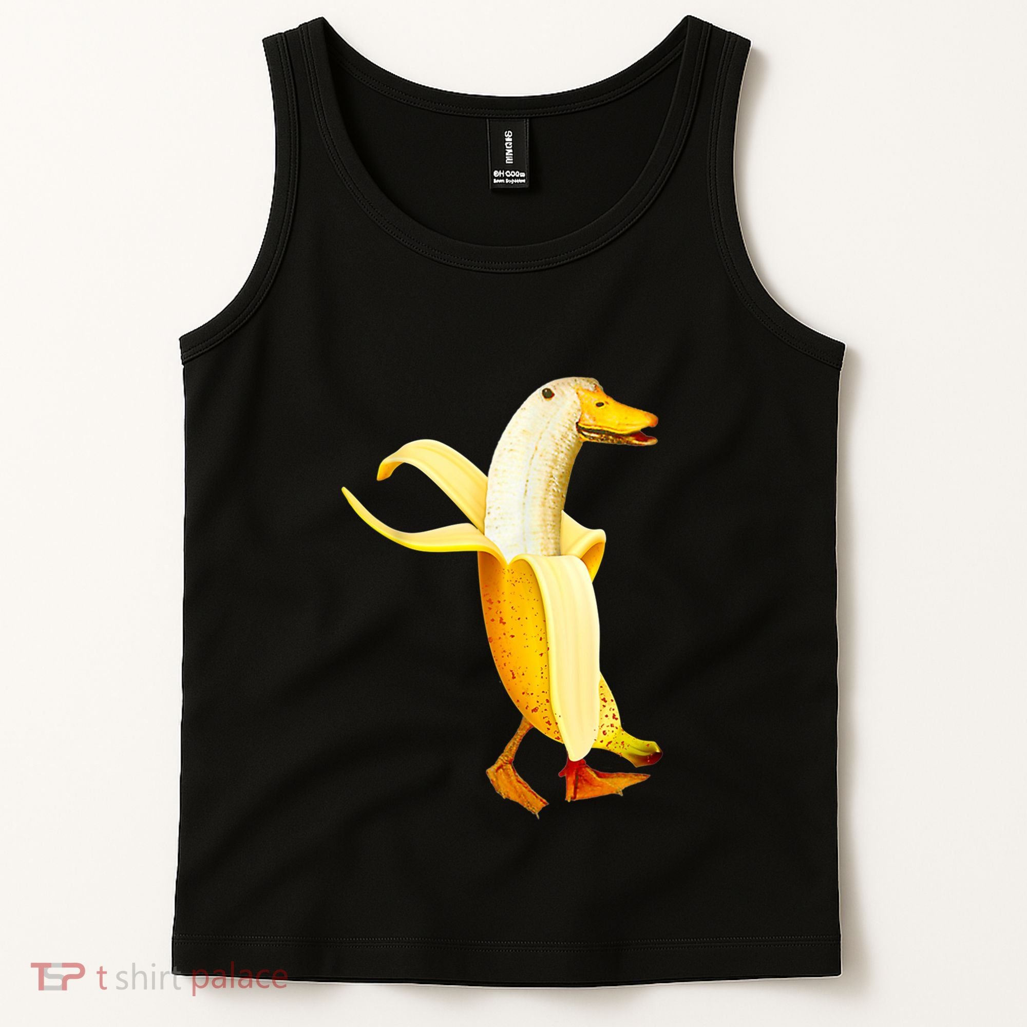 Banana Duck. Funny Anthropomorphic Fruit Animals Tank Top