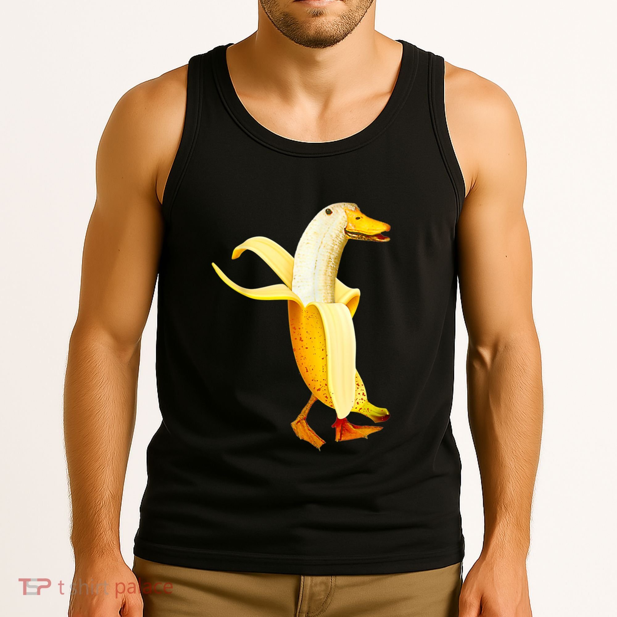 Banana Duck. Funny Anthropomorphic Fruit Animals Tank Top
