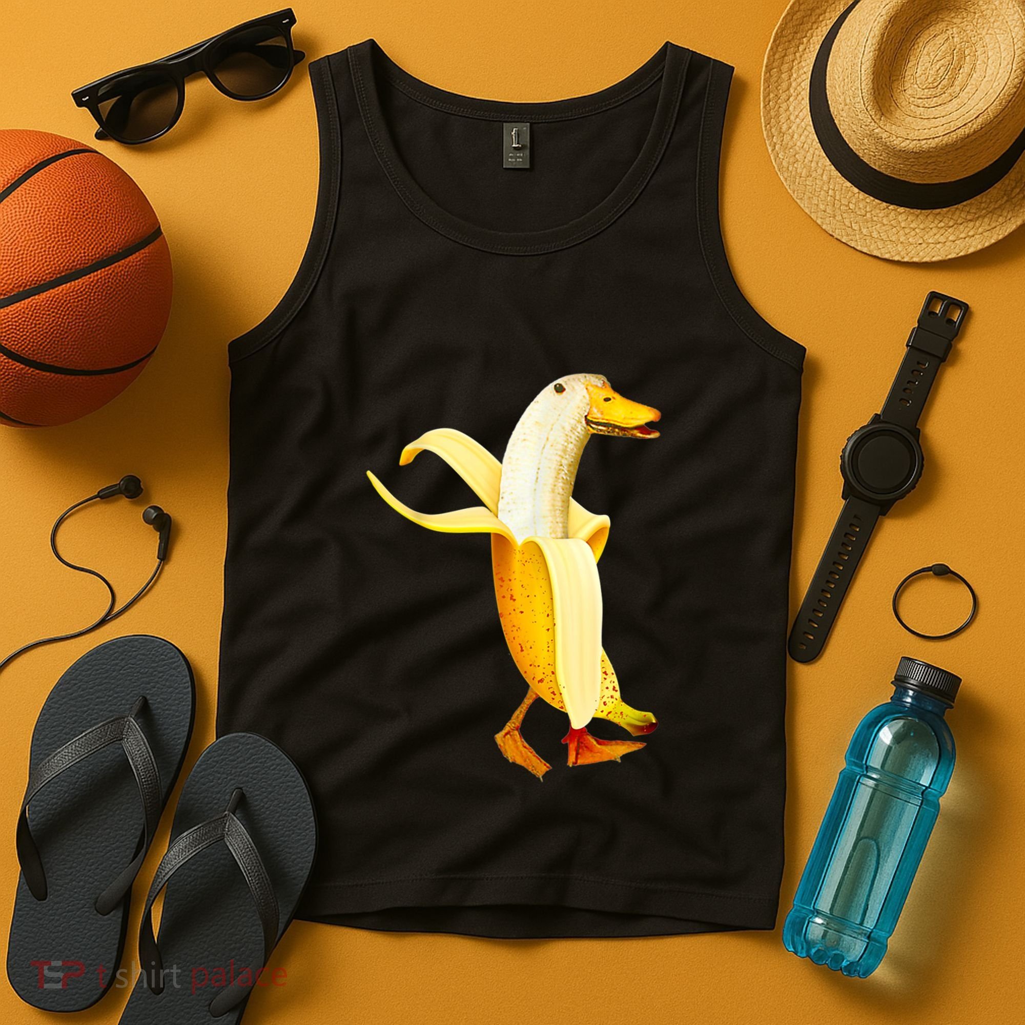 Banana Duck. Funny Anthropomorphic Fruit Animals Tank Top