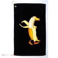 Banana Duck. Funny Anthropomorphic Fruit Animals Golf Towel thumb 0