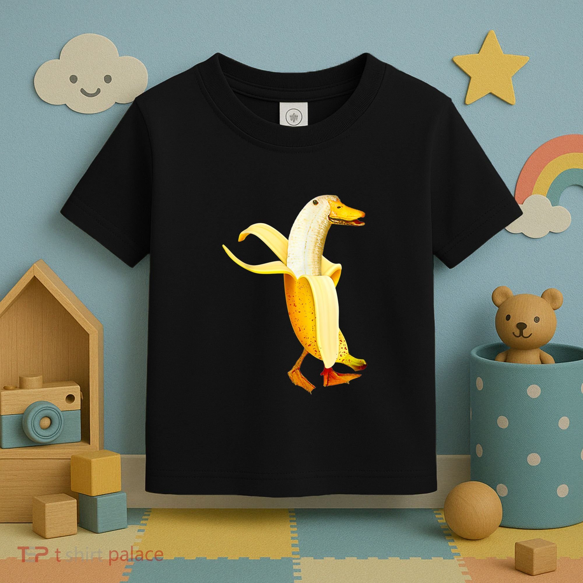 Banana Duck. Funny Anthropomorphic Fruit Animals Toddler T-Shirt