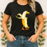 Banana Duck. Funny Anthropomorphic Fruit Animals Women's T-Shirt thumb 2