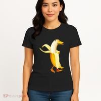 Banana Duck. Funny Anthropomorphic Fruit Animals Women's T-Shirt thumb 4