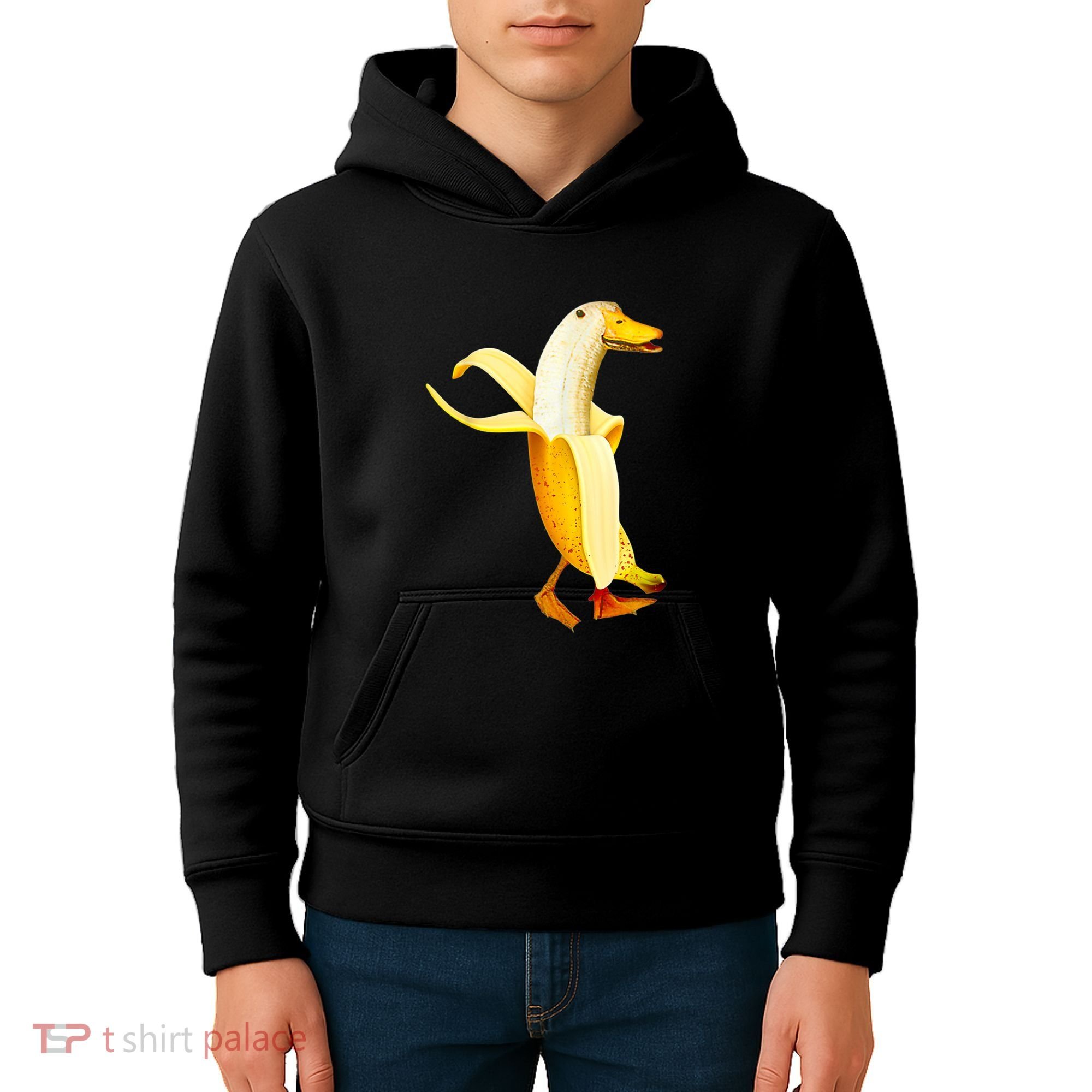 Banana Duck. Funny Anthropomorphic Fruit Animals Kids Hoodie