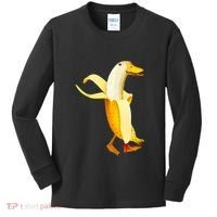 Banana Duck. Funny Anthropomorphic Fruit Animals Kids Long Sleeve Shirt thumb 0