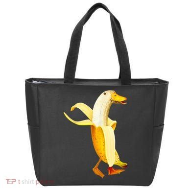 Banana Duck. Funny Anthropomorphic Fruit Animals Tote Bag