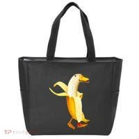 Banana Duck. Funny Anthropomorphic Fruit Animals Tote Bag thumb 0