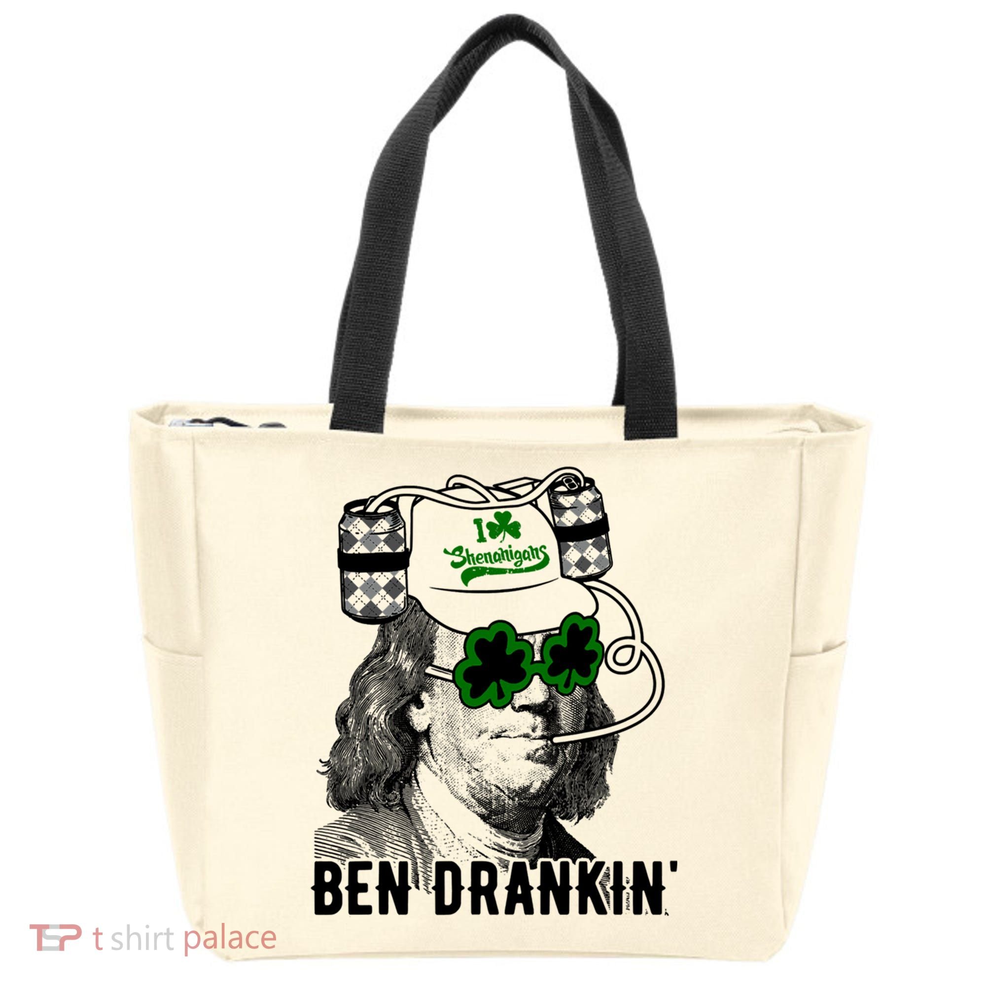 Ben Drankin Funny Green Shamrock Political St Patricks Day Cute Gift Tote Bag