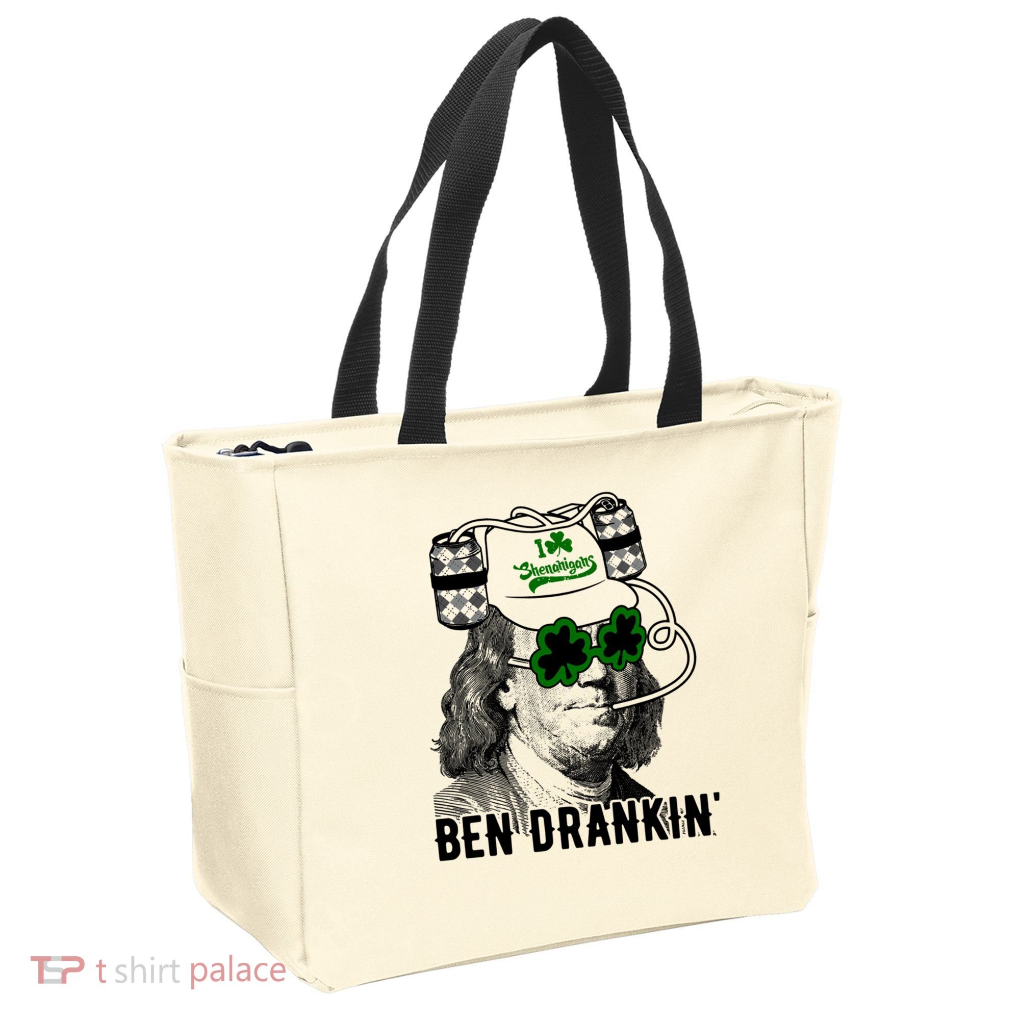Ben Drankin Funny Green Shamrock Political St Patricks Day Cute Gift Tote Bag