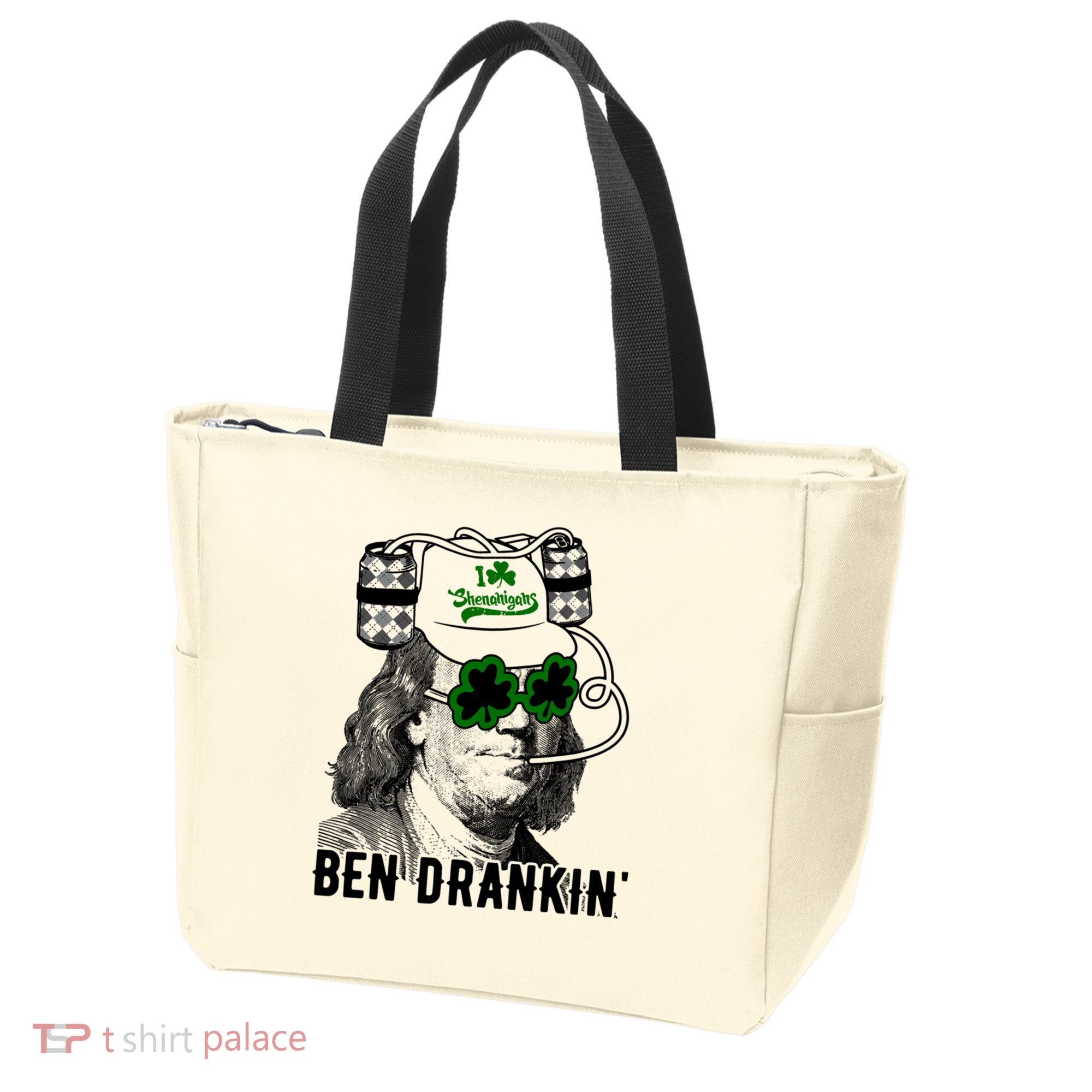 Ben Drankin Funny Green Shamrock Political St Patricks Day Cute Gift Tote Bag