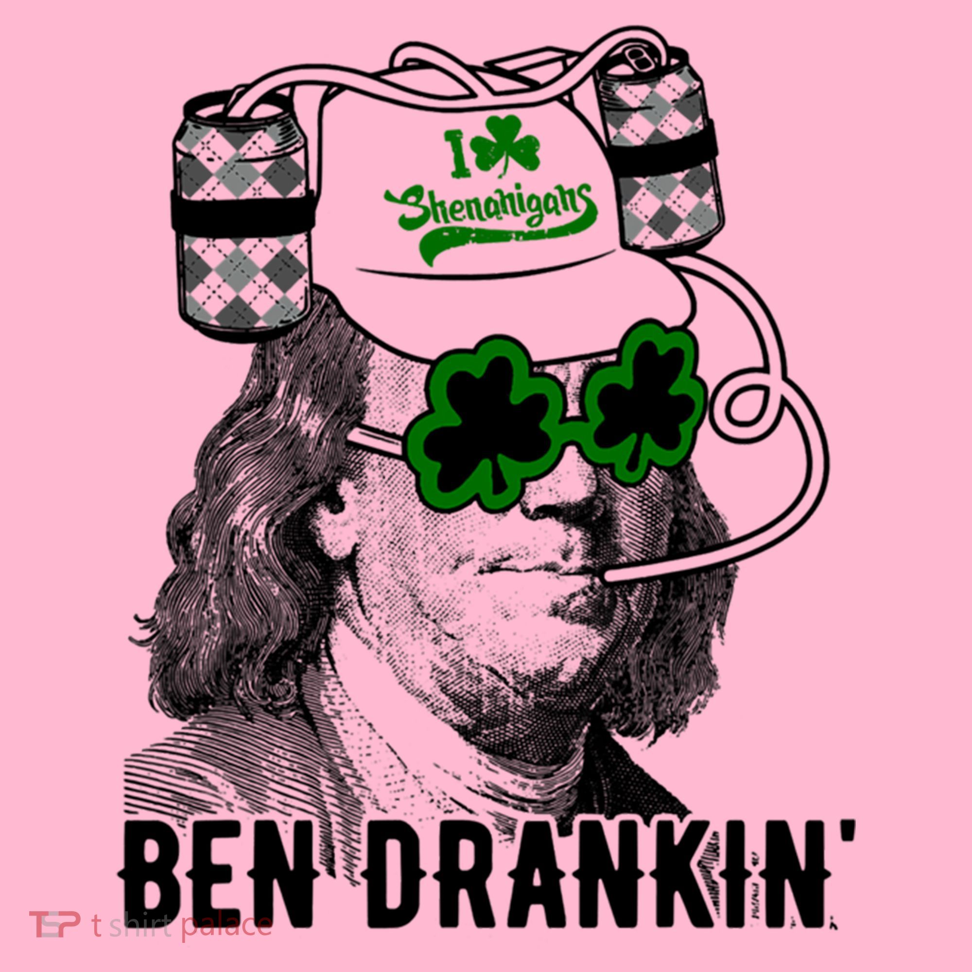 Ben Drankin Funny Green Shamrock Political St Patricks Day Cute Gift Coaster