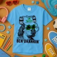Ben Drankin Funny Green Shamrock Political St Patricks Day Cute Gift Kids T-Shirt thumb 3