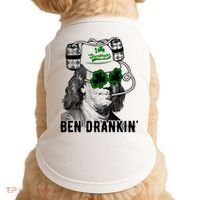 Ben Drankin Funny Green Shamrock Political St Patricks Day Cute Gift Doggie Tank thumb 0