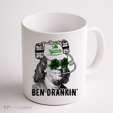Ben Drankin Funny Green Shamrock Political St Patricks Day Cute Gift Coffee Mug back