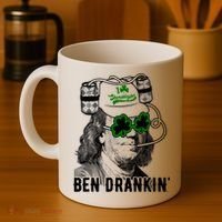 Ben Drankin Funny Green Shamrock Political St Patricks Day Cute Gift Coffee Mug thumb 4