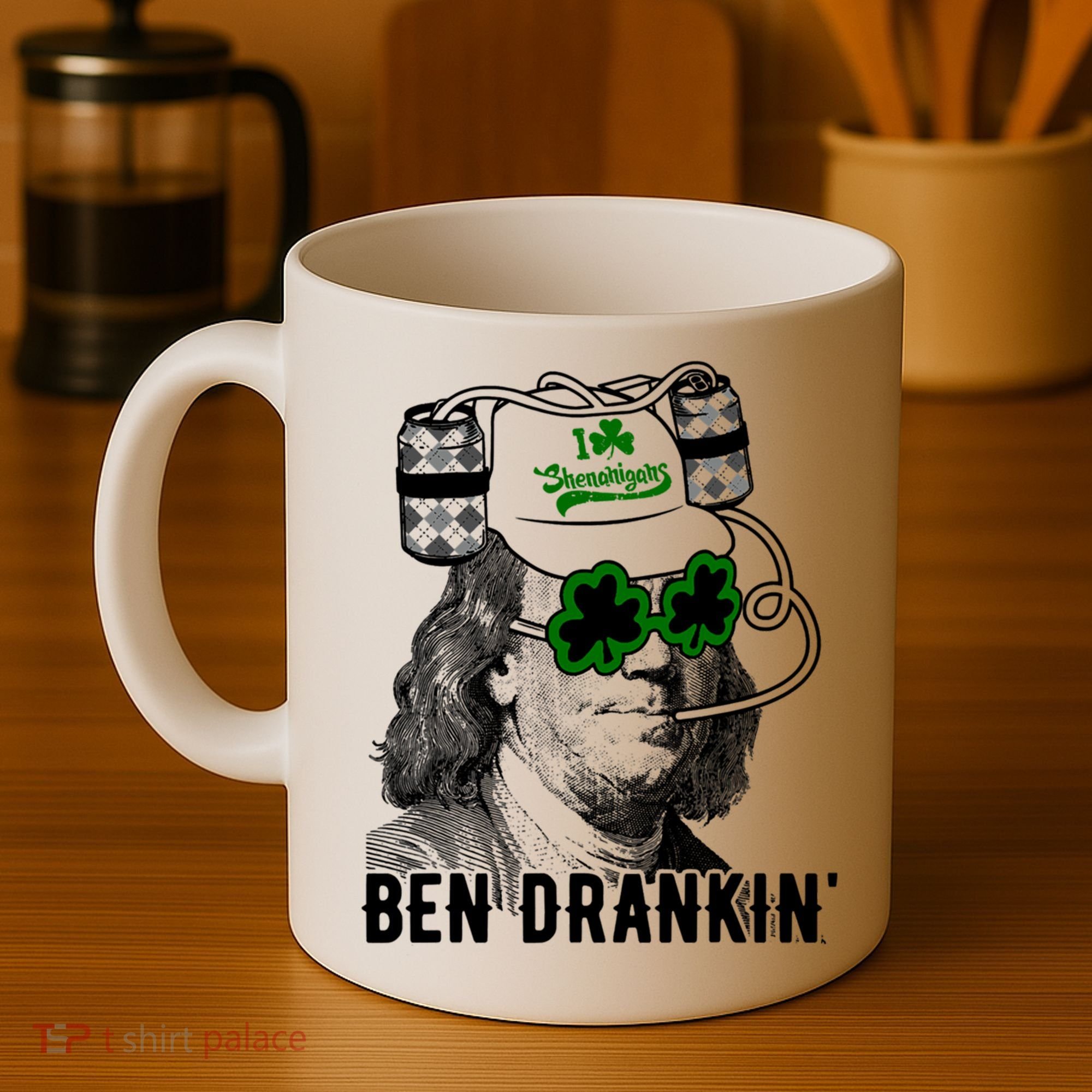 Ben Drankin Funny Green Shamrock Political St Patricks Day Cute Gift Coffee Mug