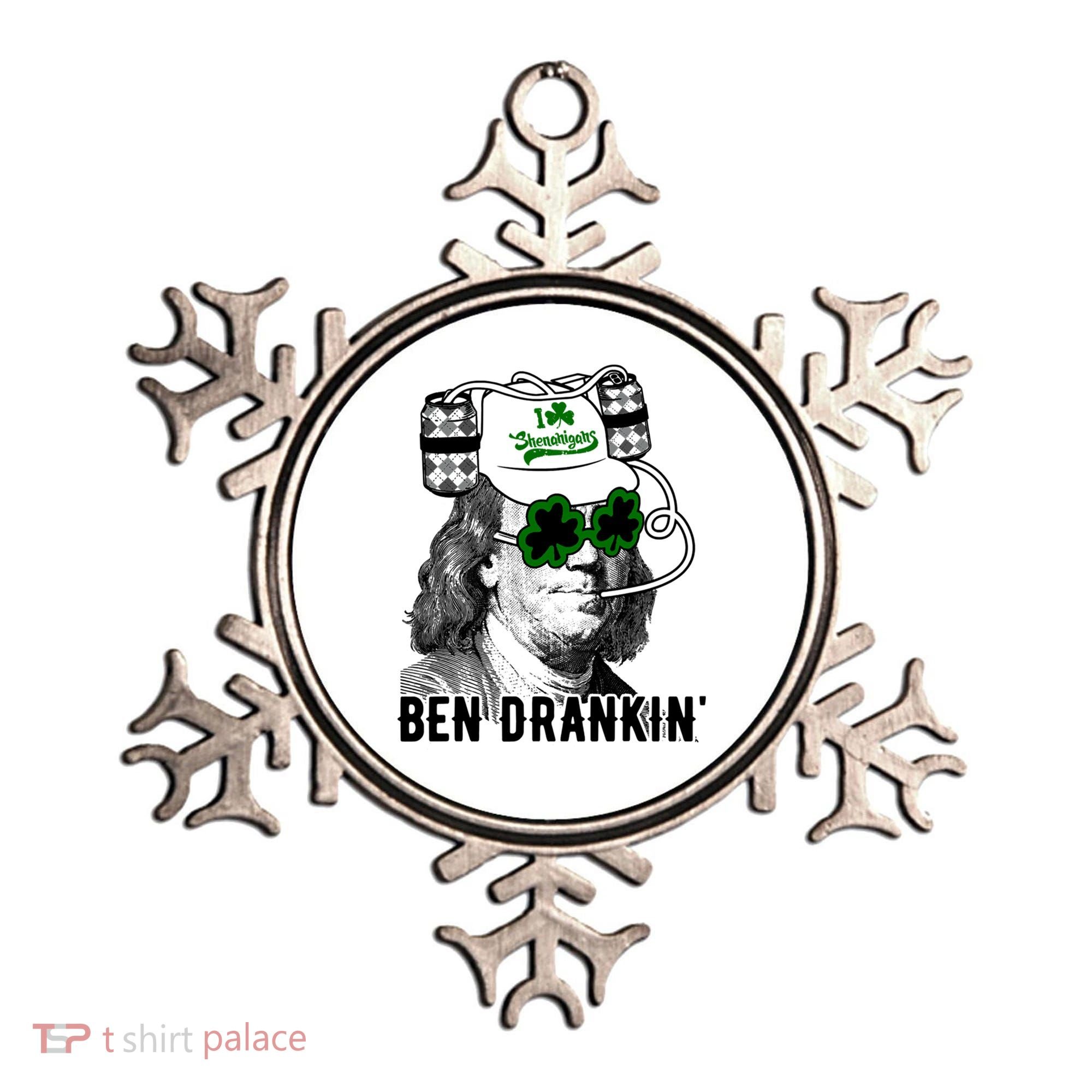 Ben Drankin Funny Green Shamrock Political St Patricks Day Cute Gift Ornament