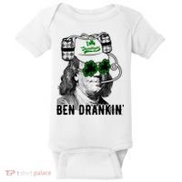 Ben Drankin Funny Green Shamrock Political St Patricks Day Cute Gift Baby Bodysuit thumb 0