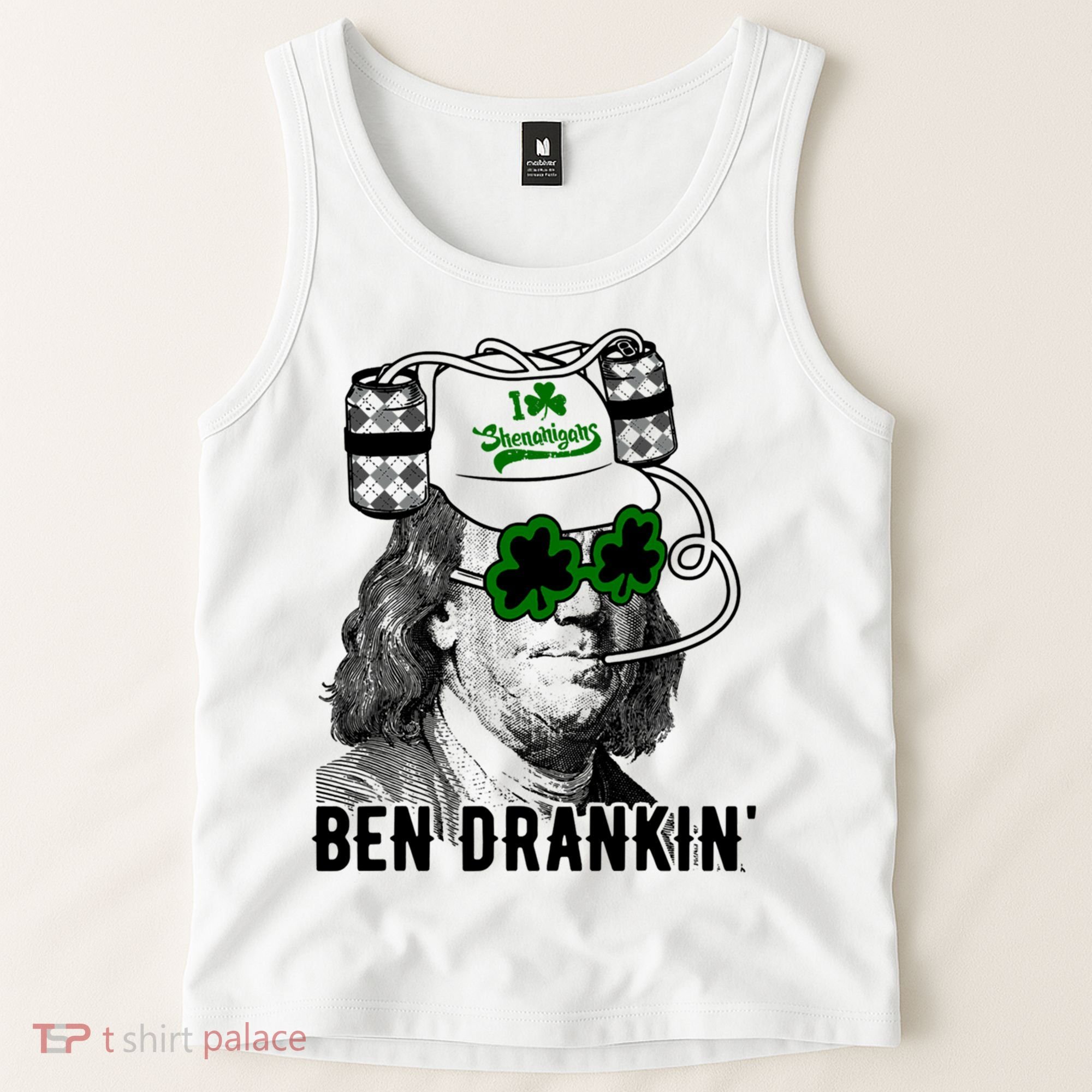 Ben Drankin Funny Green Shamrock Political St Patricks Day Cute Gift Tank Top