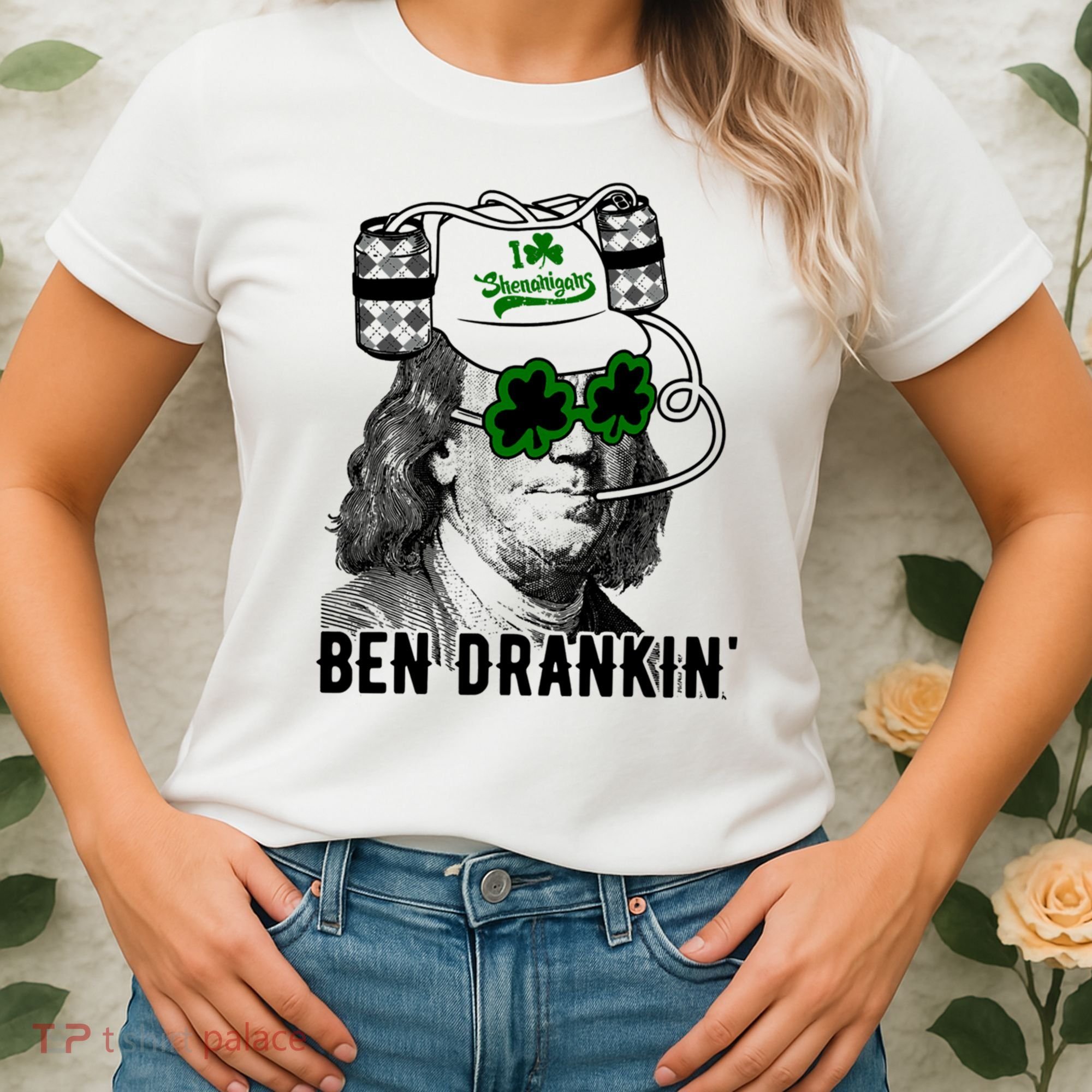 Ben Drankin Funny Green Shamrock Political St Patricks Day Cute Gift Women's T-Shirt
