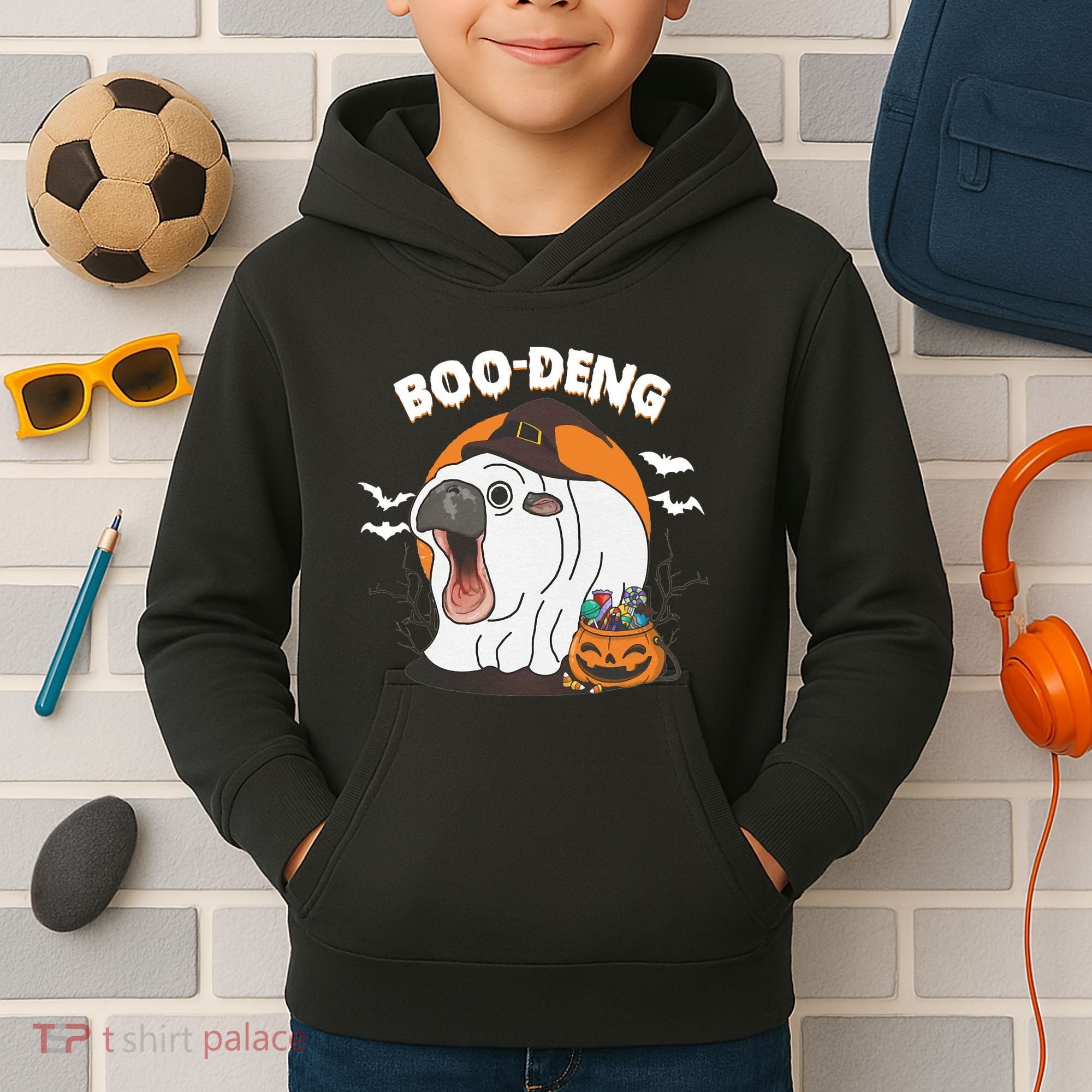 Boo Deng Funny Moo Deng Hallowee Kids Hoodie