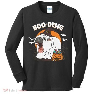 Boo Deng Funny Moo Deng Hallowee Kids Long Sleeve Shirt