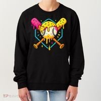 Baseball Drip For Home Plate Ice Cream Drip Sport Women's Sweatshirt thumb 0