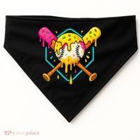 Baseball Drip For Home Plate Ice Cream Drip Sport USA-Made Doggie Bandana thumb 0